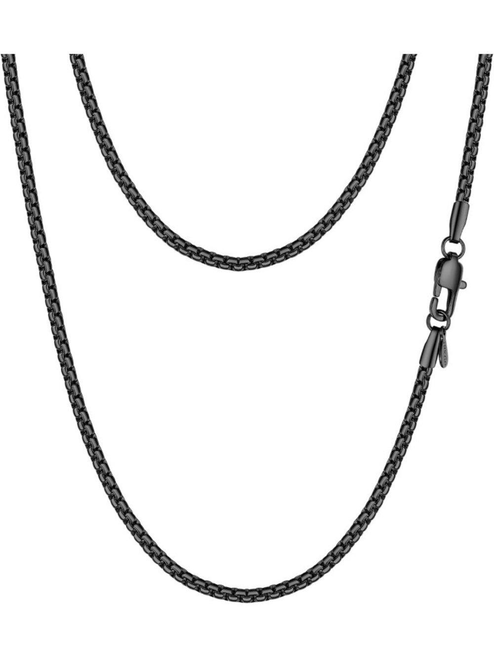 Stylish Stainless Steel Flat Box Link Chain Necklace for Men - Durable